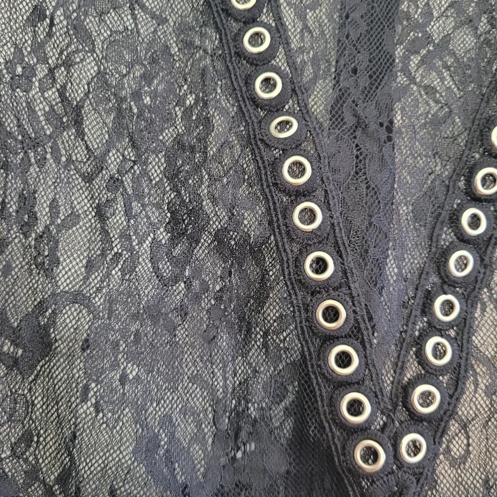 Sheer lace black top - Picture 13 of 14